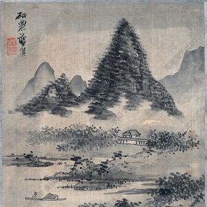 明末清初 藍(lán)瑛《山水十開(kāi)》-2 國(guó)畫高清大圖下載