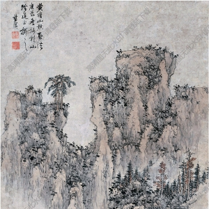 明末清初 藍(lán)瑛《仿黃鶴山樵山水》國(guó)畫(huà)高清大圖下載