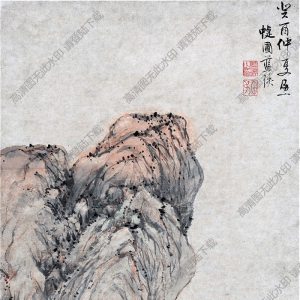 明末清初 藍(lán)瑛《秋山漁隱圖》國(guó)畫(huà)高清大圖下載