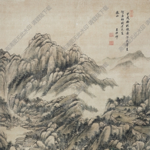 王原祁 山水圖 國(guó)畫(huà)高清大圖下載