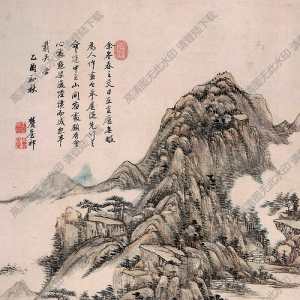 王原祁 山中早春圖 國(guó)畫(huà)高清大圖下載