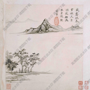 明 董其昌《山水冊(cè)》-4國(guó)畫(huà)高清大圖下載