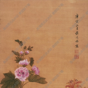 清 蔣廷錫《蜀葵萱花圖》國畫高清大圖下載