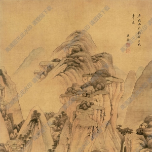 清 王鑒《遠(yuǎn)山崗巒圖》國(guó)畫(huà)高清大圖下載