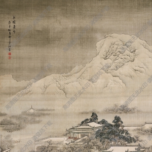 清 袁江《梁園飛雪》國(guó)畫(huà)高清大圖下載