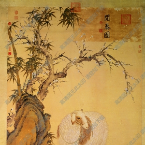 郎世寧超高清《三羊開(kāi)泰》國(guó)畫百度云網(wǎng)盤下載