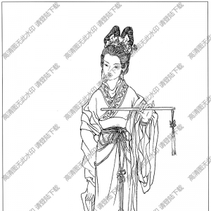 古代女子白描線稿73高清圖片下載