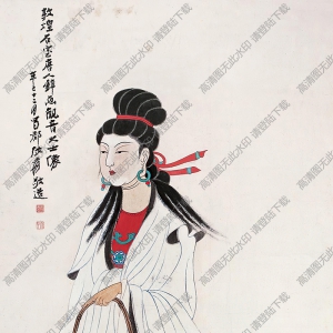 張大千國(guó)畫(huà) 敦煌石室唐人壁畫(huà)觀音大士像 高清大圖下載