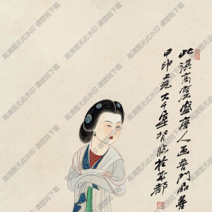 張大千國(guó)畫(huà) 敦煌仕女像 甲申上元背臨 高清大圖下載