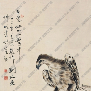 高劍父國(guó)畫(huà)作品 松鷹圖 高清下載