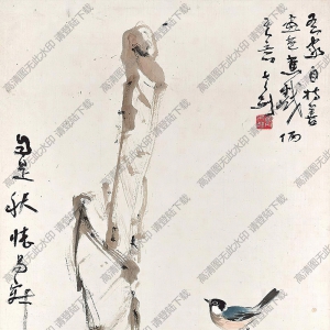 高劍父國(guó)畫(huà)作品 小鳥(niǎo)芭蕉 高清下載