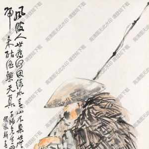 王震王一亭國(guó)畫作品 漁夫 高清下載