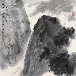 亞明國畫作品 山鄉(xiāng)雨后 高清下載