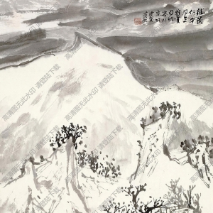 亞明國畫作品 山莊暮雪 高清下載