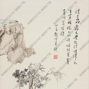 溥儒國(guó)畫(huà) 板橋策蹇 高清大圖下載