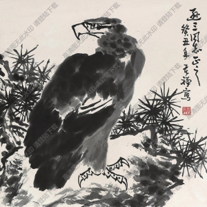 李苦禪國(guó)畫(huà)作品 松鷹圖 高清下載