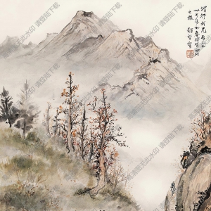 趙望云作品 秋山行旅圖 高清大圖下載