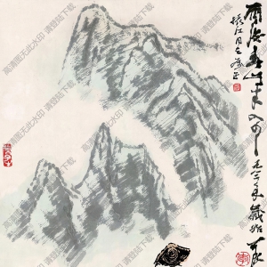 李可染國畫作品 雨后春山半入云 高清下載