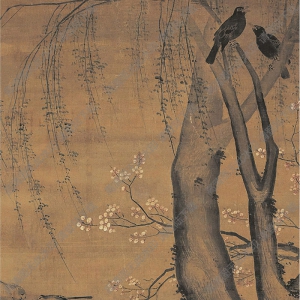 呂紀(jì)國(guó)畫(huà)作品 柳蔭雙鴨圖 高清下載