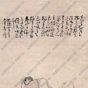 黃慎國(guó)畫作品 醉翁吟詩(shī)圖 高清下載