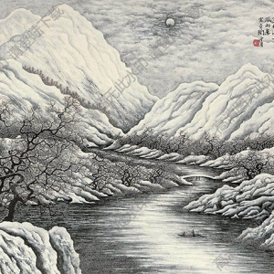 陶冷月國(guó)畫(huà)作品 雪后尋梅圖 高清下載