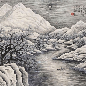 陶冷月國(guó)畫(huà)作品 雪月交輝 高清下載