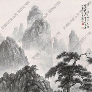 陶冷月國(guó)畫(huà)作品 幽谷奇峰圖 高清下載