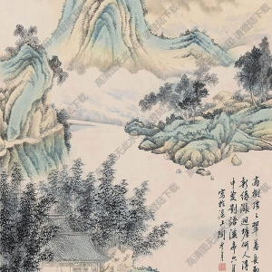 陶冷月國(guó)畫(huà)作品 竹岸人家 高清下載