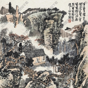 黃秋園國(guó)畫作品 一窗風(fēng)雨聽飛泉 高清下載