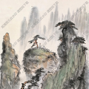 錢瘦鐵作品 高山觀景 高清大圖下載