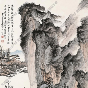 鄭午昌國(guó)畫作品 仿黃鶴山樵山水 高清下載