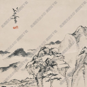 八大山人國畫作品 山光秋色 高清下載