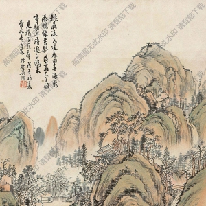 吳滔國(guó)畫(huà) 桃花流水 高清大圖下載