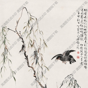 丁寶書(shū)國(guó)畫(huà) 蟬聲若雨蓼花紅圖 高清大圖下載