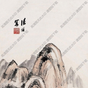 湯滌國(guó)畫 疏林遠(yuǎn)岫 高清大圖下載