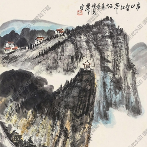 黃獨(dú)峰國畫 廬山望江亭 (3) 高清大圖