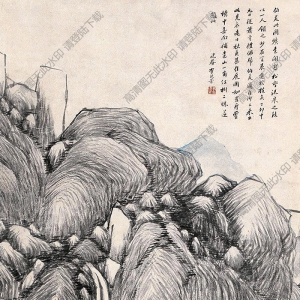 李流芳國(guó)畫(huà) 松壑流泉圖 高清大圖下載