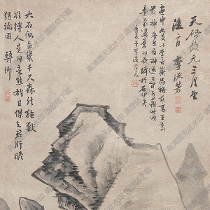 李流芳國(guó)畫(huà) 溪山策杖圖 高清大圖下載