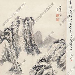 李流芳國(guó)畫(huà) 溪山蕭寺圖 高清大圖下載