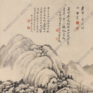 李流芳國(guó)畫(huà) 云山得雨圖 高清大圖下載