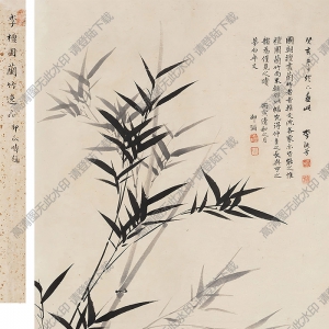 李流芳國(guó)畫(huà) 竹石圖 高清大圖下載