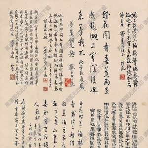 申石伽國(guó)畫(huà) 春燈蕉雨 高清大圖下