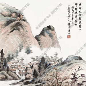 沈邁士國(guó)畫(huà) 溪山泛舟圖 高清大圖下載