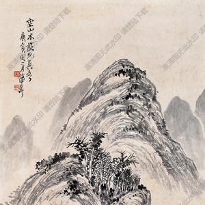 蒲華國(guó)畫(huà) 空山木落 高清大圖下載