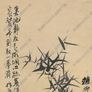 蒲華國(guó)畫(huà) 蘭竹瘦石 高清大圖下載