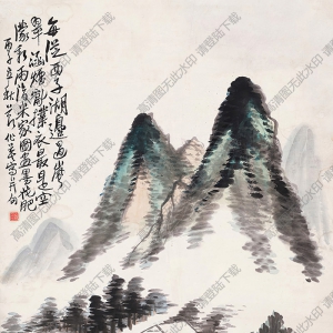 蒲華國(guó)畫 西子湖邊 高清大圖下載