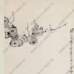 陳洪綬國(guó)畫(huà) 梅石水仙 高清大圖下載