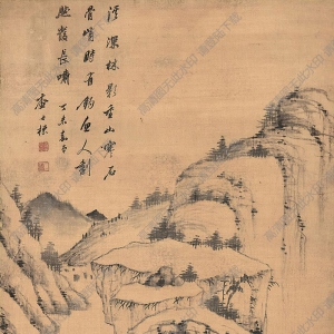 查士標(biāo)國(guó)畫 峭山溪深 高清大圖下載