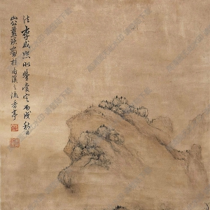 藍(lán)瑛國畫 云樹流泉圖 高清大圖下載