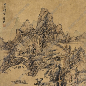 藍瑛作品 湖山清峙 高清大圖下載